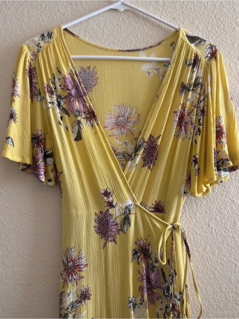 Sunshine Floral Wrap Maxi Dress - Yellow